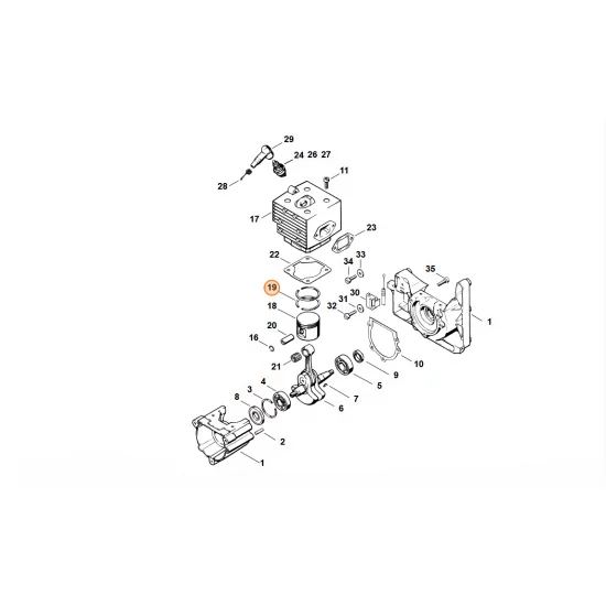 STIHL  Pierścień tłokowy Ø 46x1,5 mm 1118 034 3001